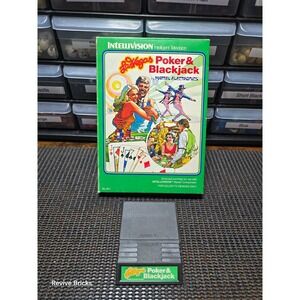 Las Vegas Poker and Blackjack Intellivision Game 1979 Game & Box Tested Working